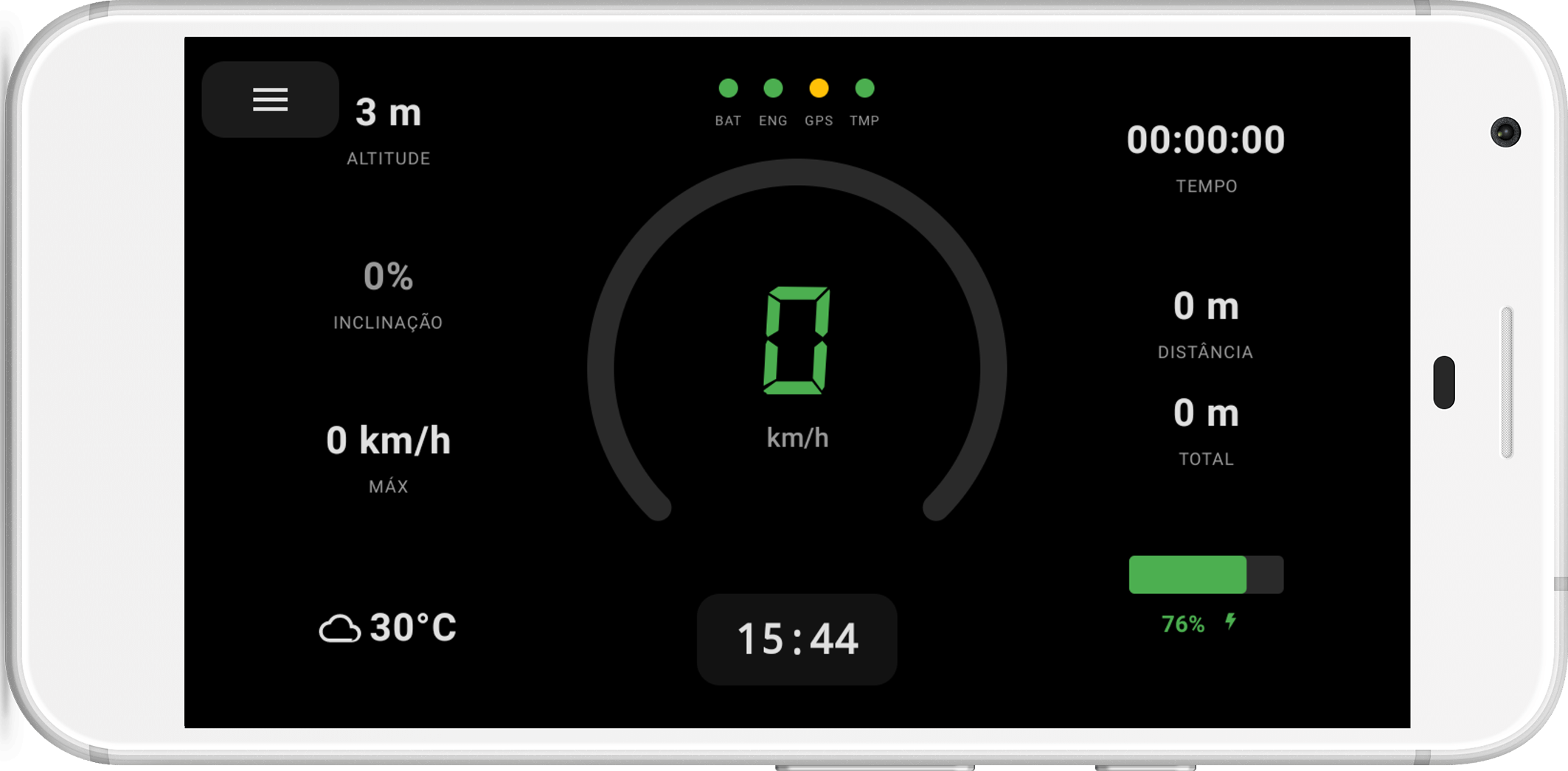 BikeTrackd Speedometer landscape